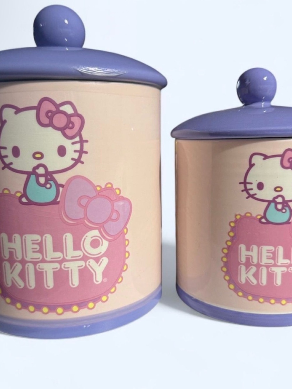 Hello Kitty Ceramic Canister Set - Pink & Lavender